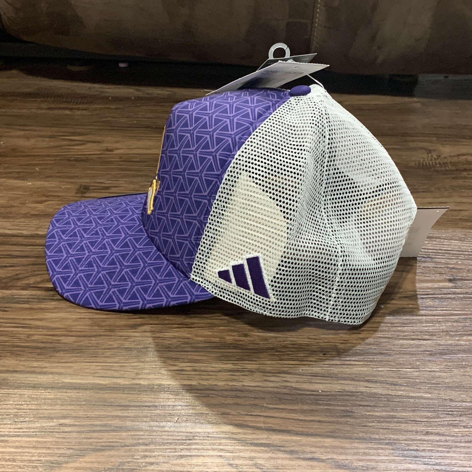 Alcorn State Braves Adidas NCAA Purple White Adjustable Foam Trucker Hat OSFM thumbnail 3