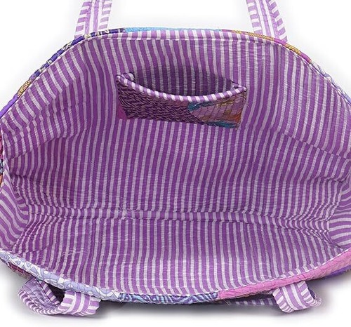 Borsa grande reversibile floreale patchwork cotone trapuntato shopping bag - Foto 48 di 72
