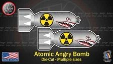 ATOMIC ANGRY BOMB USA Die-Cut (2 Decals) WW2 Car Window Laptop PC MAC