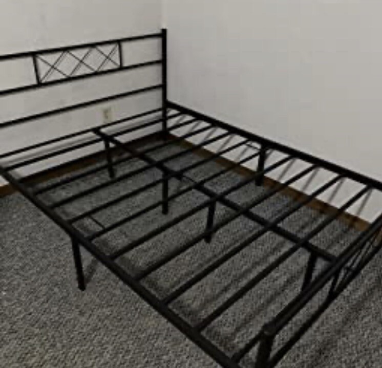 Heavy-Duty Metal Bed Frame with Headboard and Footboard  -image