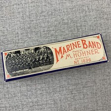 Vintage Hohner Marine Band Harmonica Key of C No. 1896 U.S. Marine Band Germany