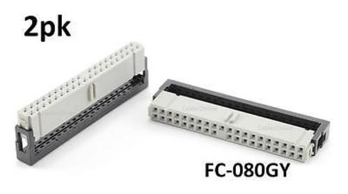 ୨୧RIBBON୨୧ページ 2-Pack Grey 40-Pin (80-Wire) ATA IDE Female Ribbon Cable Connector