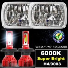 7x6 Glass Lens Headlight Conversion Sealed Beam Kit To H49003 Size Led Bulbs 7x6 Glass Lens Headlight Conversion Sealed Beam Kit To H49003 Size Led Bulbs