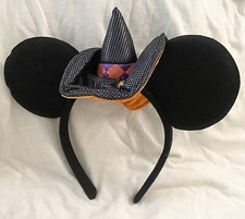 Minnie Mouse Witch Hat Headband Ears Plush Halloween Costume Disney NEW
