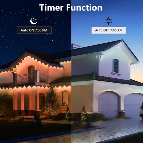 50ft/98ft Outdoor Permanent Light RGBIC Smart APP LED Eaves Christmas Waterproof - Picture 9 of 26