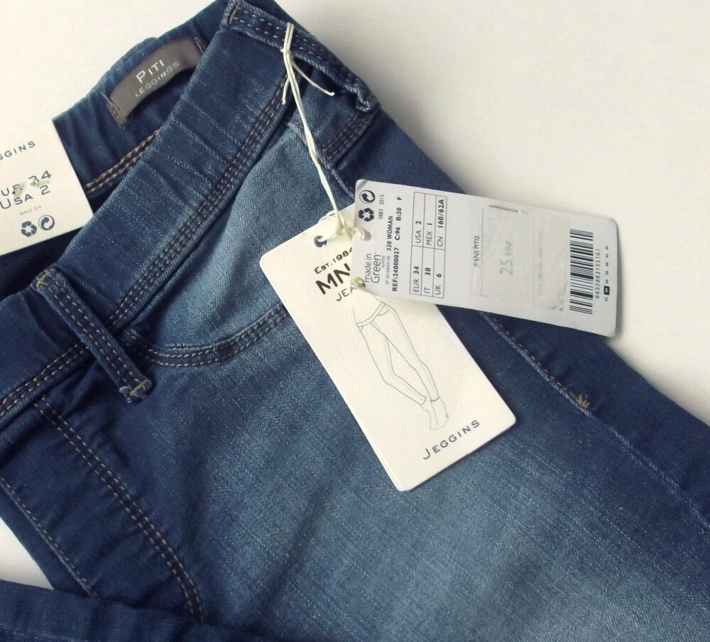 BNWT MANGO MNG PITI Blue Denim Stretch Skinny Jegging Jeans UK Size 6 L28" thumbnail 2