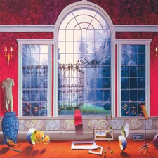 FERJO SPECIAL LIMITED EDITIONS GICLEE ON CANVAS 12"x12" "THE RED ROOM" 2021