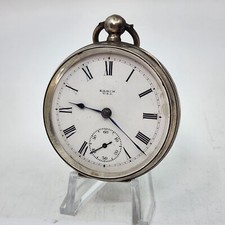 Antique 1885 Elgin Grade 87 18s 11j Sterling Silver Pocket Watch