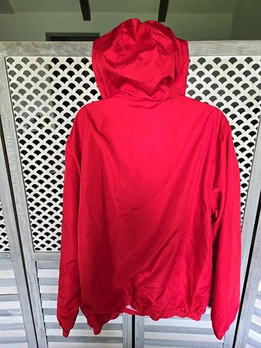 Kings Only Brand  Red Windbreaker Pullover Zip Hoodie Size XL image 3