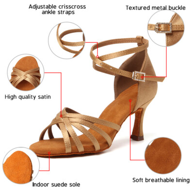 Scarpe Da Ballo Latina Per Donna - Tacco 5cm O 7cm, In Pelle Scamosciata Sintetica - Foto 11