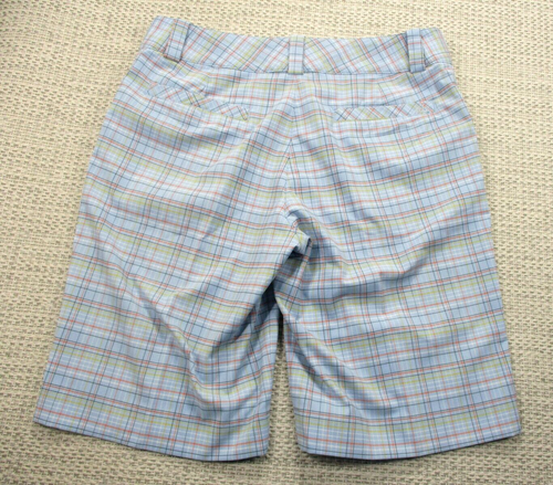 Nike Golf Shorts Womens Size Small Blue Multicolor Plaid Fit Dry Active - Picture 2 of 11