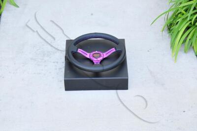 Universal PVC Leather 330mm Drifting 6 Bolt 2.5'' Deep Dish Steering Wheel Purple