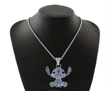 Stitch Silver Fashion Necklace, Pendant, Charm, Jewelry, Men, Women, Teens