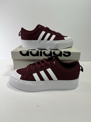 Adidas Bravada 2.0 Platform Women's Skateboard Sneakers Size 10 Red Cloud White