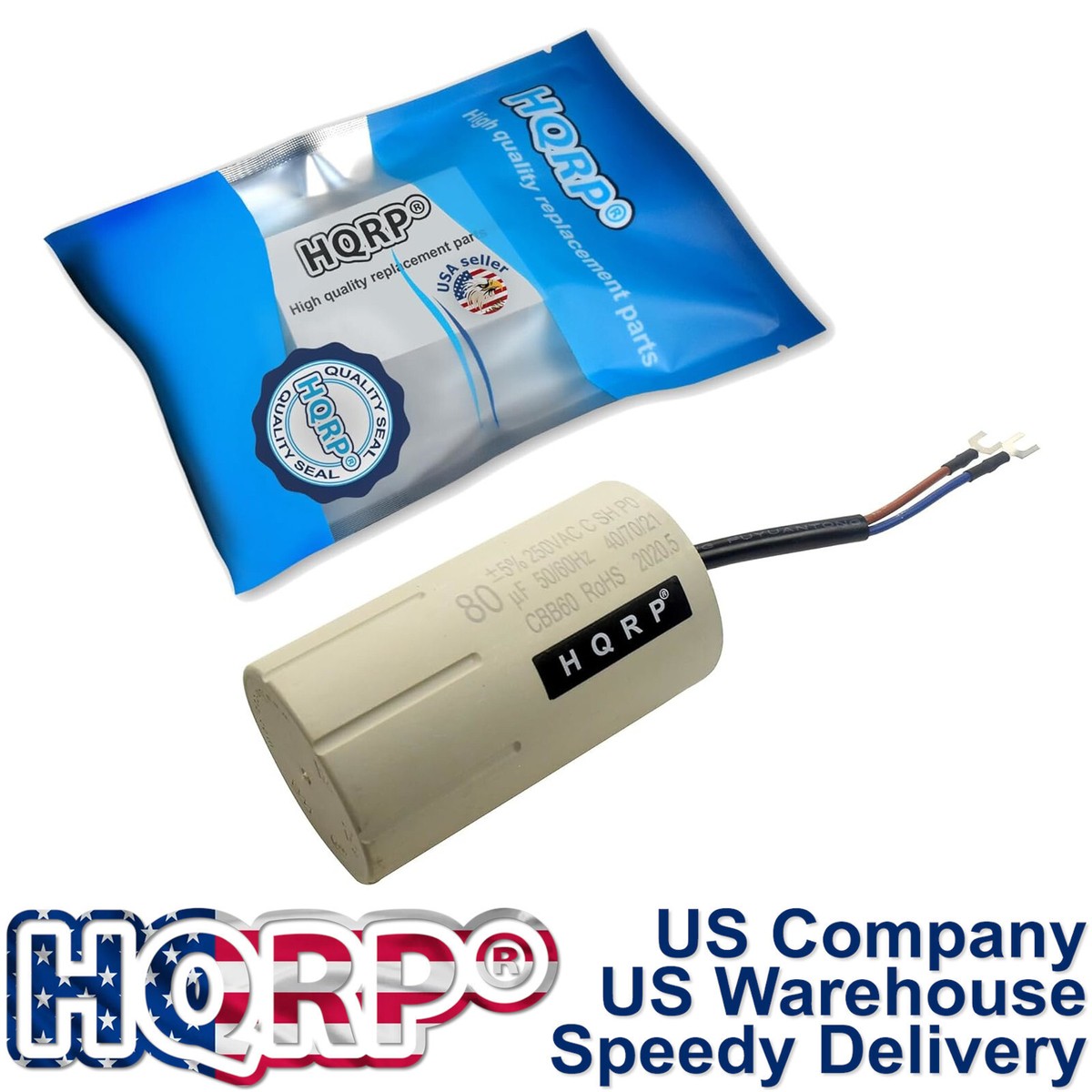 HQRP 80uf 250V Run Capacitor AC Electric Motor Start 80MFD Harbor