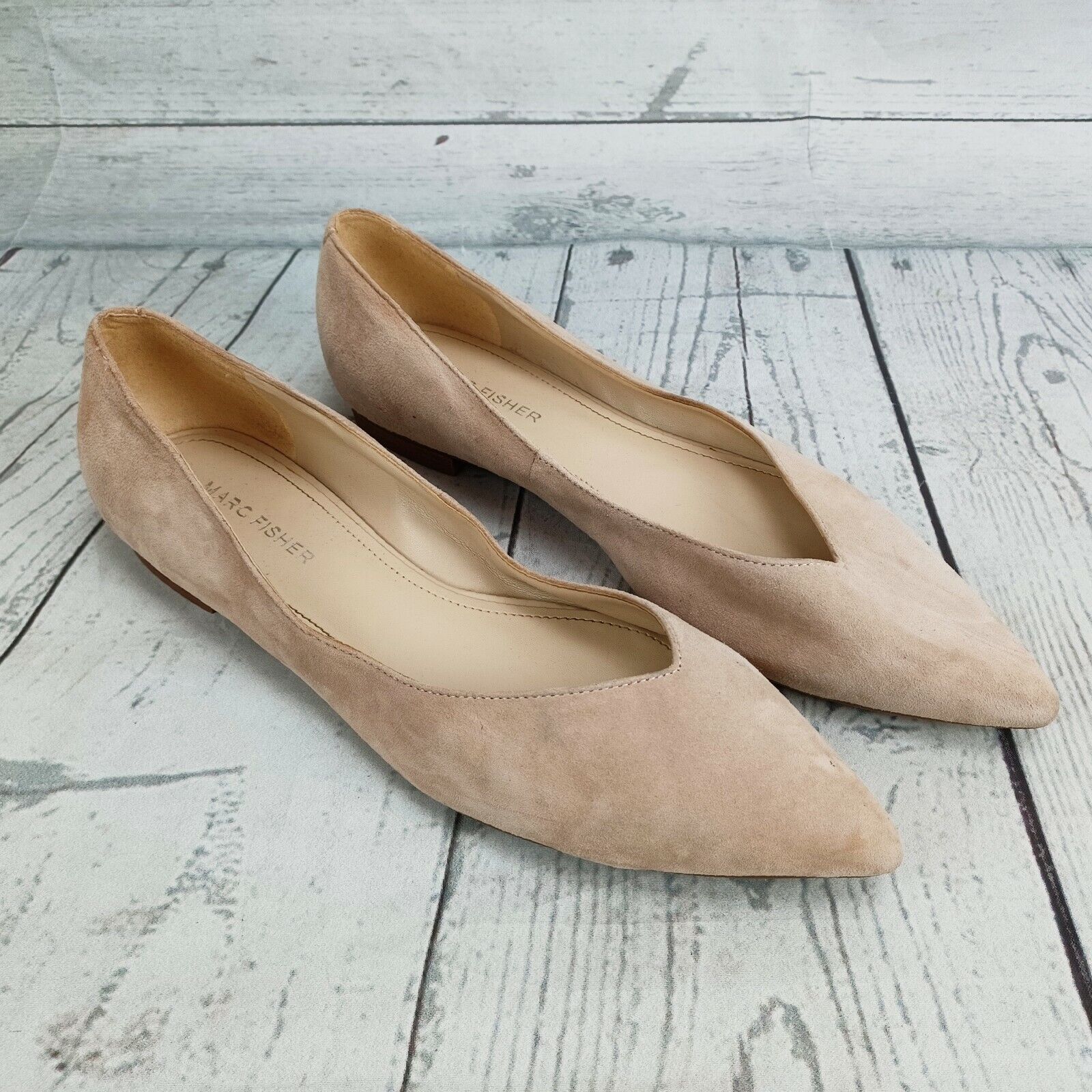 Marc Fisher Tan Suede Analia Ballet Pointed-Toe Women's 8. Outstanding 5 ☆ very popular Flats