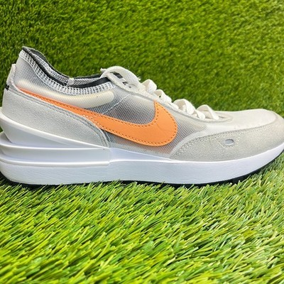 Nike Waffle One White Orange Trace Mens Size 8.5 Athletic Running Shoes Sneakers