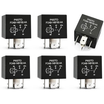 6 PCS P6Sdt Foab-14B192-Aa 40A 12VDC 5 Pin Relay Fits Ford F0Ab-14B192-Aa