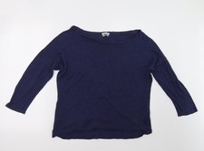 Womens UK Size L stile benneto Blue Pullover Sweatshirt