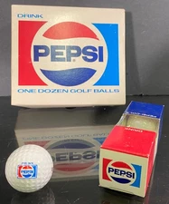Vintage DRINK PEPSI Golf Ball #5 Sleeve of 3 Balls Cola Logo Wilson K-28+