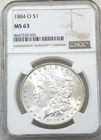 1884-O Morgan Silver Dollar NGC MS63 Frosty PQ Just Graded New Holder #N259C