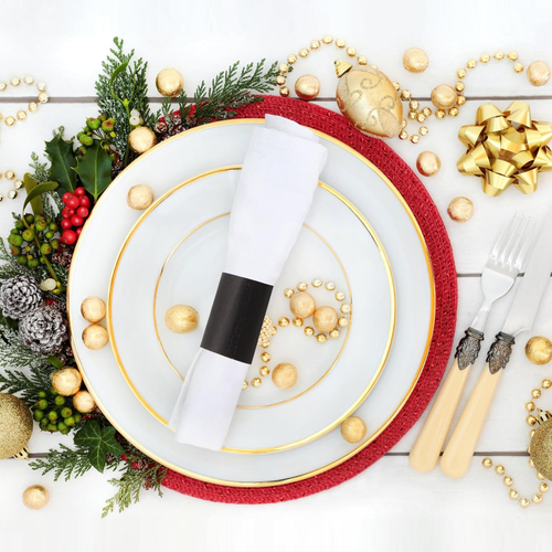 Paper Napkin Bands (Black Box of 2000), Napkin Rings Self Adhesive,Silverware Wr - Foto 3 di 12