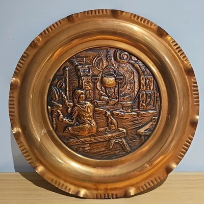 ASSIETTE EN CUIVRE ANCIENNE - Diamètre 31,5 cm - Photo 1/2