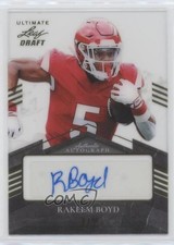 2021 Leaf Ultimate Draft Clear Gold /25 Rakeem Boyd #CA-RB1 Auto 3wu