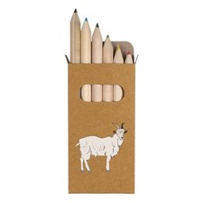 6 x 'Goat' Short 85mm Pencils / Coloured Pencil Set PE00026181 