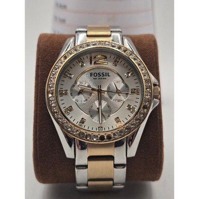 Fossil Riley ES3204 Women's Multifunction Two-Tone Stainless Steel Watch
