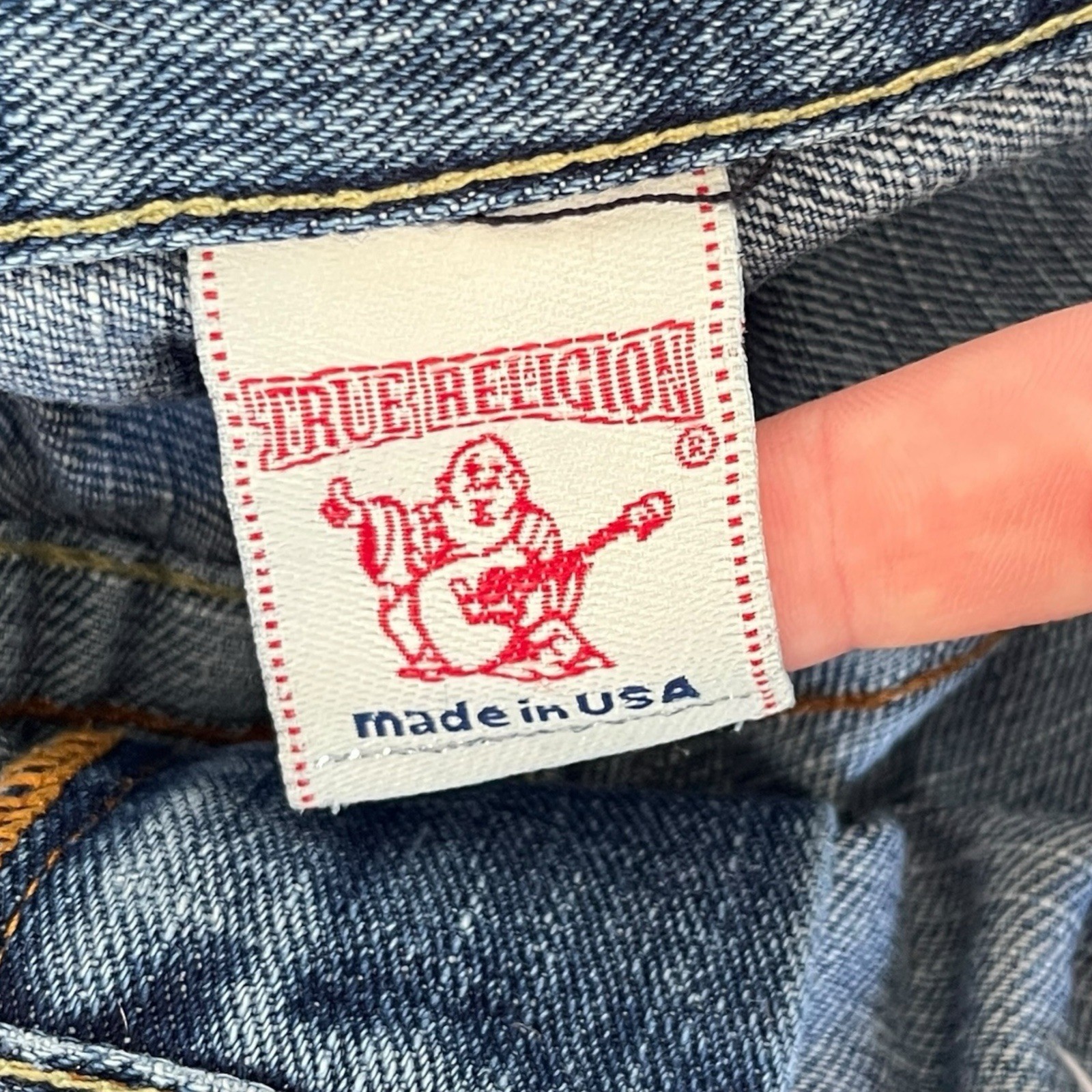 Vintage True Religion Billy Cutoff Jean Shorts Embroidered Boho Mens Size 40 thumbnail 6