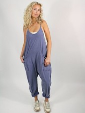 NWT Free People Movement Women's Large Hot Shot Jumpsuit Blue Indigo