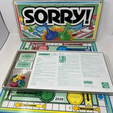 Vintage 1992 SORRY! Slide Pursuit Board Game - Parker Brothers COMPLETE