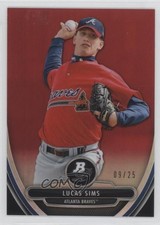2013 Bowman Platinum Prospects Red Refractor 9/25 Lucas Sims #BPCP53 1u4