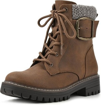 CLIFFS BY WHITE MOUNTAIN Women's Block Heeled Lace-Up Ankle Booties Brown *Sz 8*