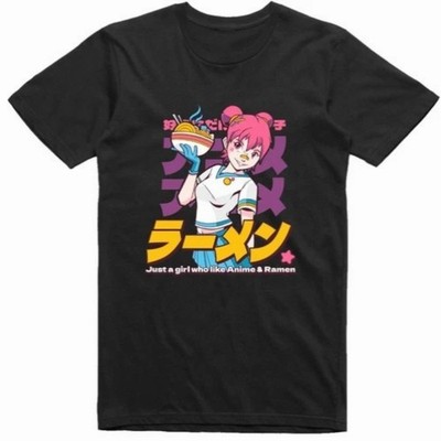 Anime T Shirt Ramen Girl Manga Japanese Geek Regular Fit Tee Sizes S 5XL