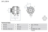 Generator Bosch 0 986 083 070 FÜR Volvo Lichtmaschine Drehstromgenerator