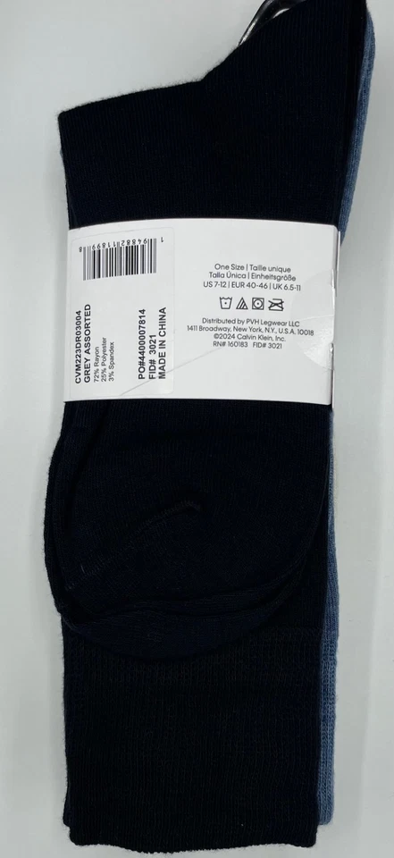 Calvin Klein 4 pares de calcetines ligeros de vestir para hombre ~ surtidos ~ EE. UU. 7-12 Foto 2 de 3