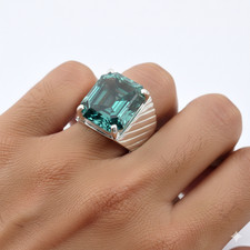 RARE 13.05 Ct Certified Blue Diamond Solitaire Men's Ring Free Tariffs.