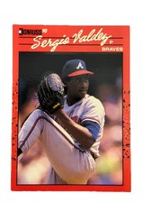 Excellent: Vintage 1990 Donruss Sergio Valdez Atlanta Braves Rookie Card