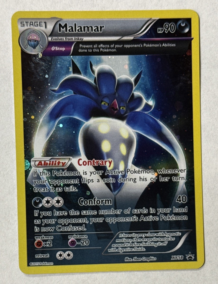 2015 Pokemon Malamar Holo XY58 Black Star Promo Ungraded