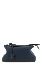 FENDI By The Way Selleria Medium Blue/Beige Reversible Shoulder Bag New