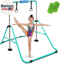 Folding Gymnastics Bar for Kids, Adjustable Height Junior Training Kip Bar, Home