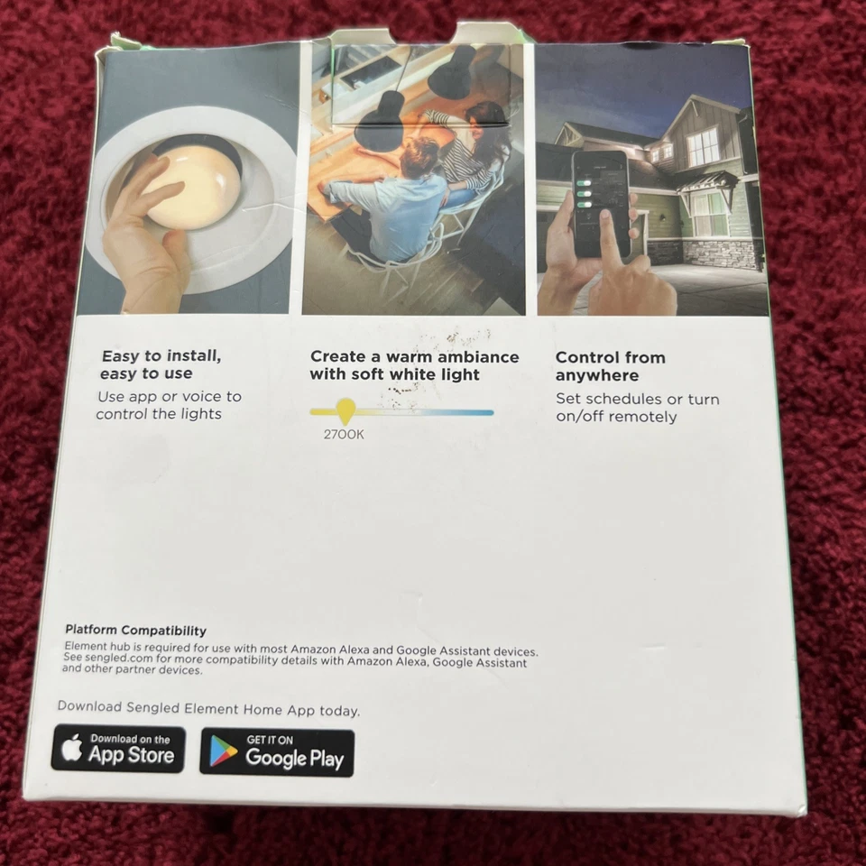 Sengled Smart LED Light BR30, Smart Hub Required, Soft White (2700K), 9W, 2 Pack - Image 2 of 3