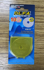 OLFA 45mm Rotary Cutter Replacement Paper Knives Blades, Pack of 10