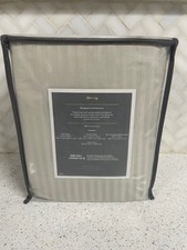 Threshold Signature Cotton Sateen Damask Sheet Set Full 400 TC Grey