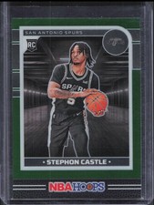 2024-25 NBA Hoops Premium Stephon Castle #234 Rookie Green Prizm Spurs