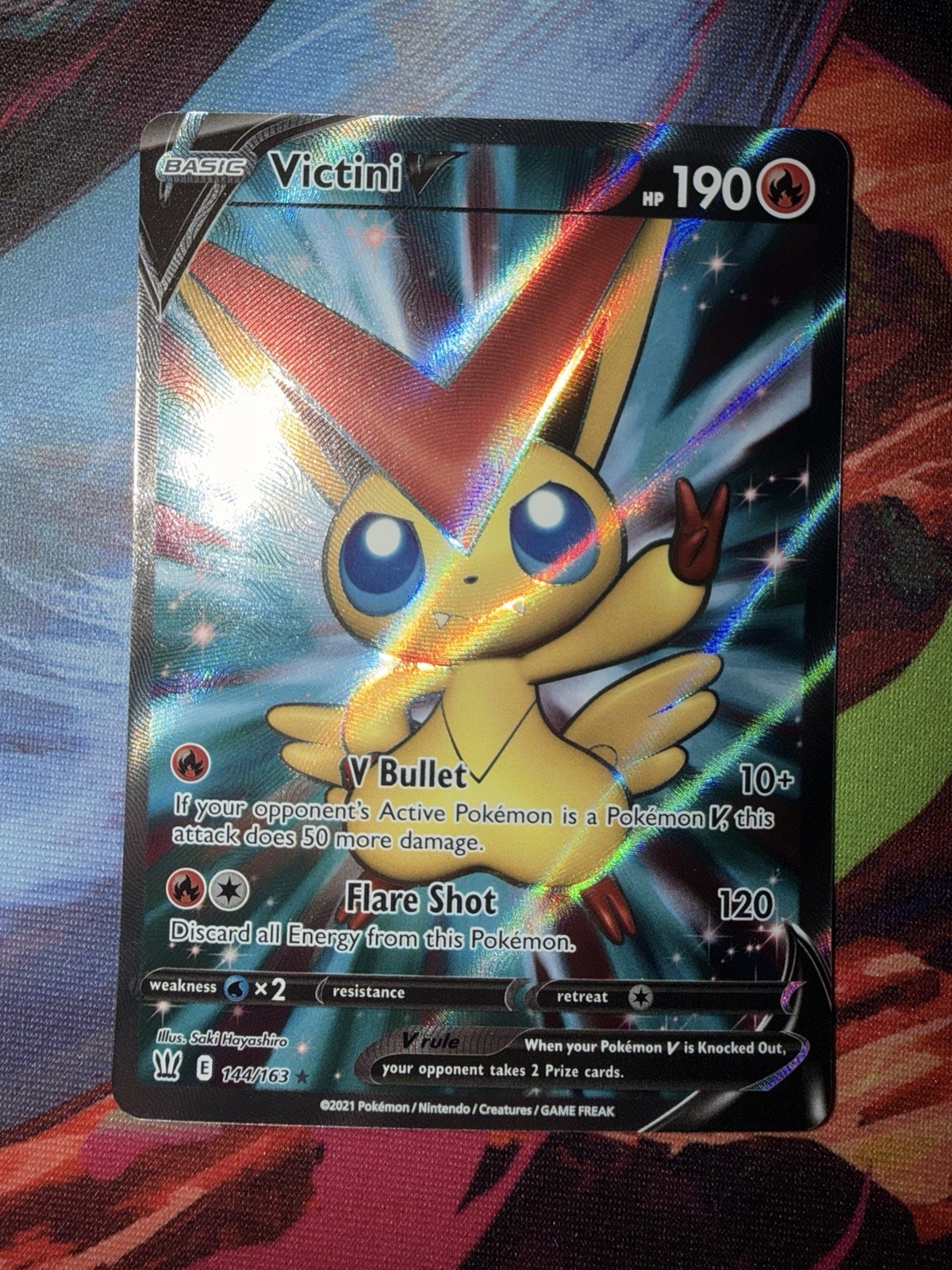 Victini V Full Art Holo 144/163 Swsh05: Battle Styles NM