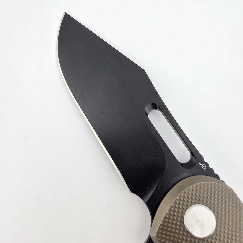 Miguron Ameight Preyert II Flipper Folding Knife Bronze Titanium Black PVD S90V - Image 4 of 4