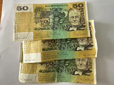 $50 Australian Paper Banknote Fifty Dollars Johnstone/Stone Circulated